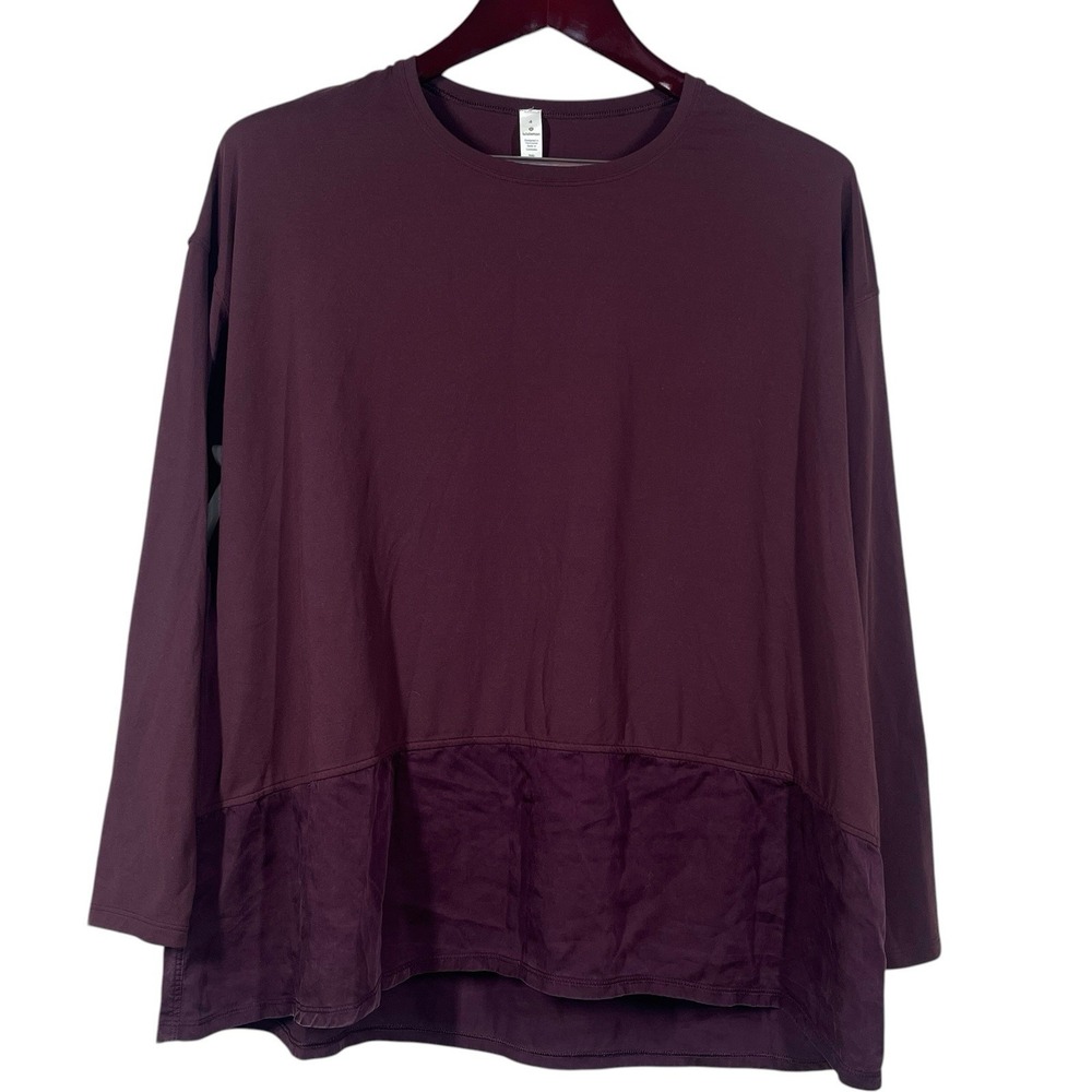 Lululemon Ease of Mind Long Sleeve Top‎ Size 4 Relaxed Fit Burgundy Butter Soft